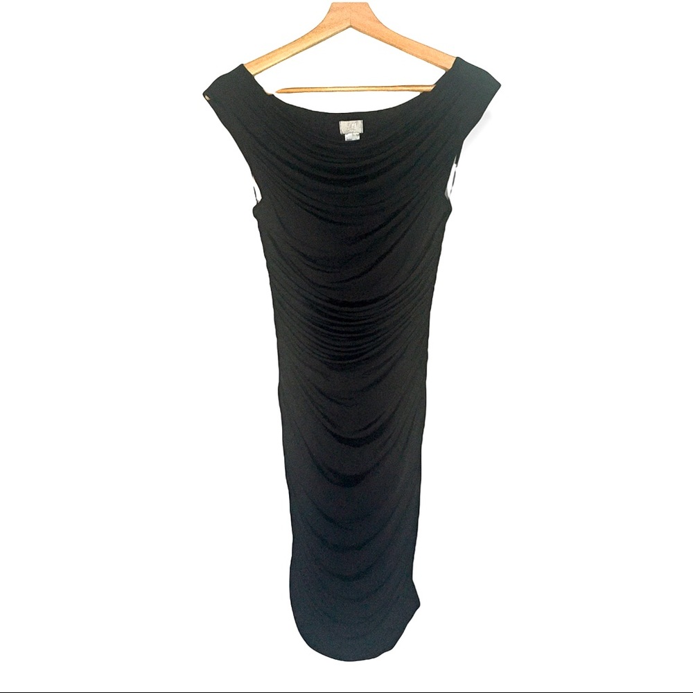 Vintage 90s H&M Ruched Black Sheath Party Dress